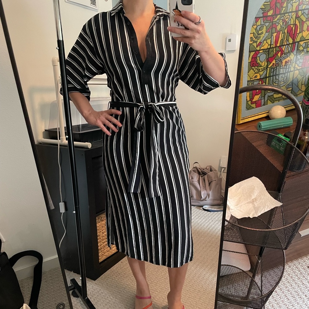 Black and White Striped Dress